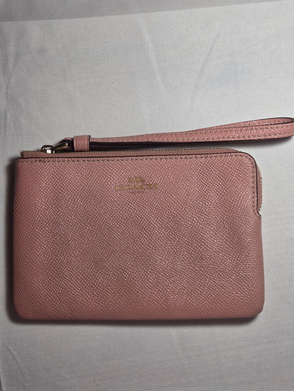 Coach Rose Pink Leather Wristlet Clutch